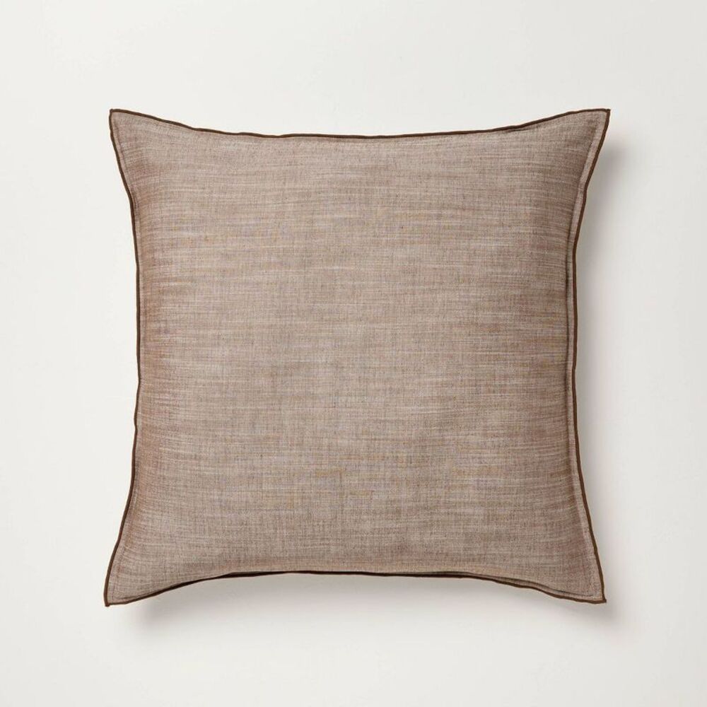 26"x26" Euro Square Throw Pillow Brown - Hearth & Hand with Magnolia